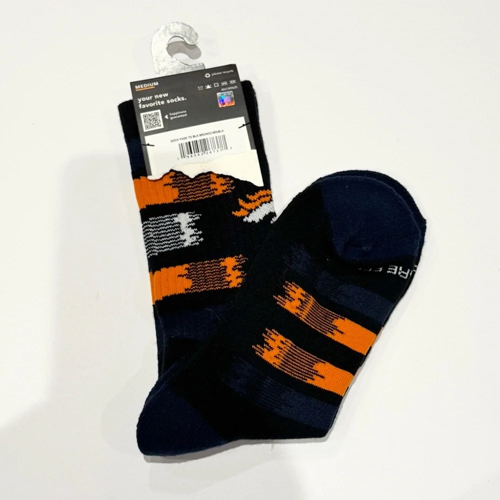 NEW Denver Broncos Medium Socks Black Navy Orange NFL Football Team Fan Sports